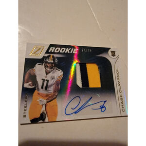 Zenith Rookie Patch Autographs #107 Chase Claypool 74/99 Triple Steelers Irish
